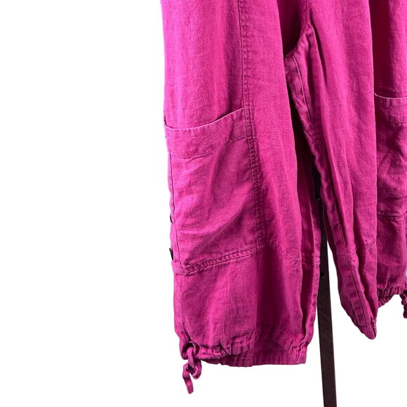 Olars Ulla Sweden red capri lagenlook oversized cargo pants size S/M trousers - Picture 3 of 5